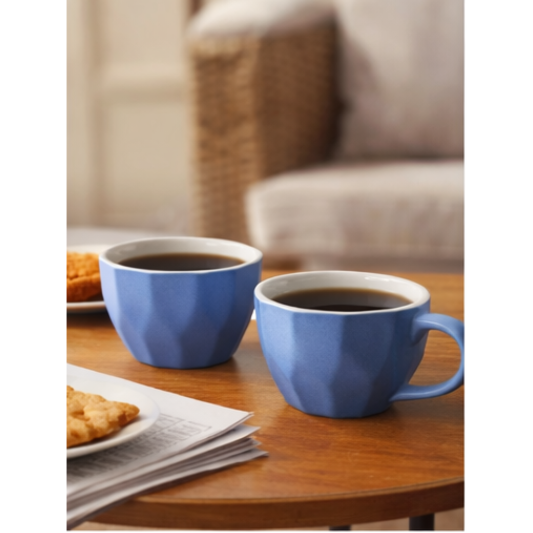 Cerapot Blue Dual Glaze Ceramic Cups – Set of 6