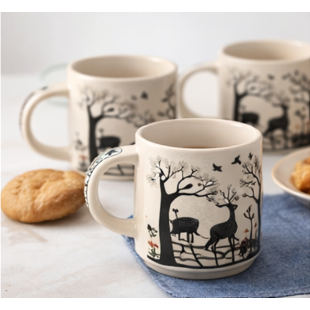 Cerapot Ocean Printed Ceramic Coffee Mug Set (Set of 6)