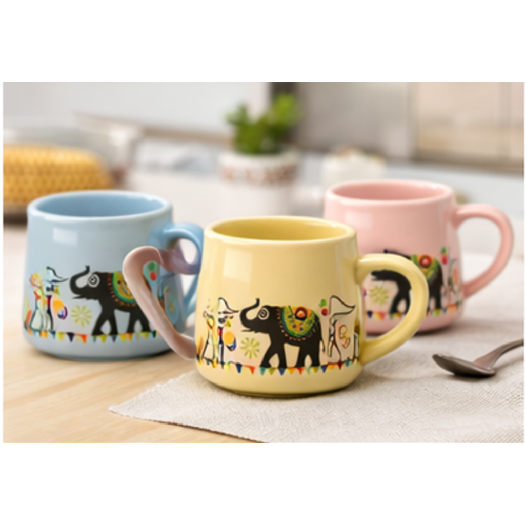 Cerapot Multicolor Morning Tea Set with Teapot & 6 Cups