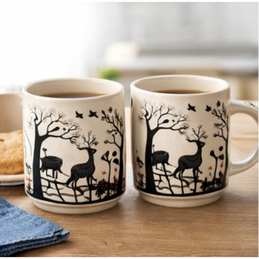 Cerapot Ocean Printed Ceramic Coffee Mug Set (Set of 6)